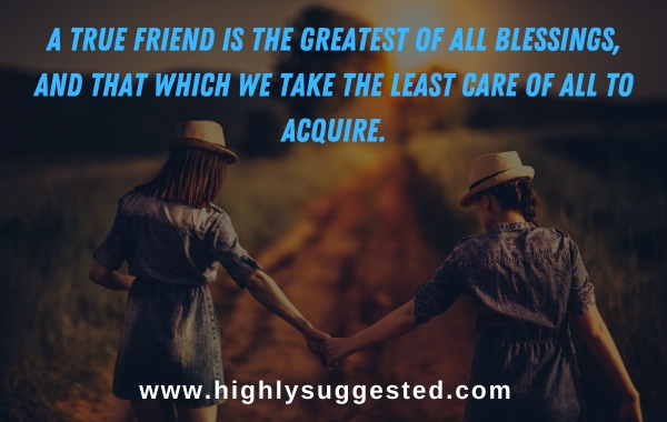 A true friend is the greatest of all blessings, and that which we take the least care of all to acquire.